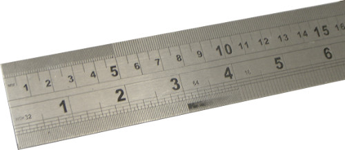 Εύκαμπτος ανοξείδωτος χάρακας μίας όψης πλάτους 40 χιλιοστών μήκους 1,5 μέτρου